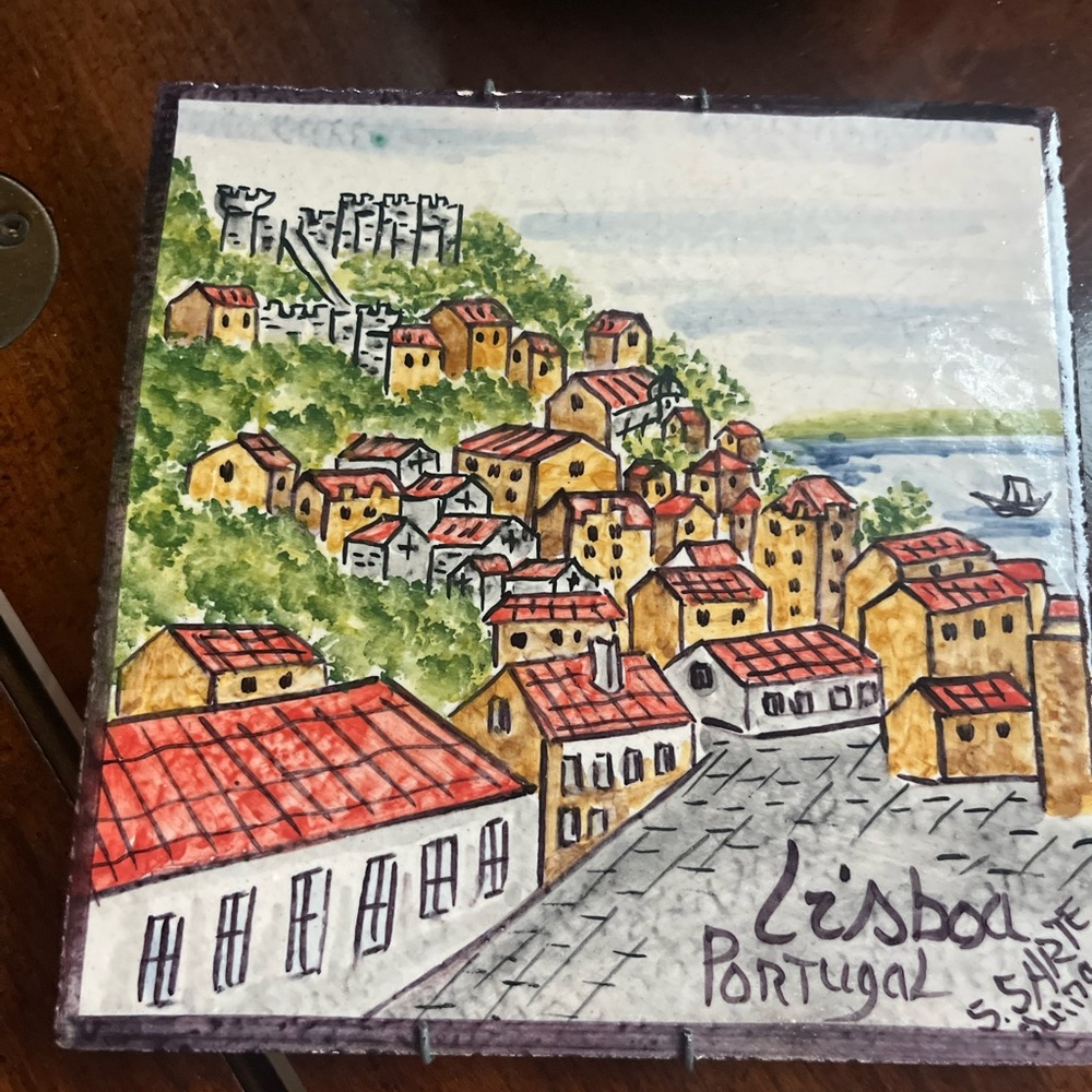 Handcrafted Portugal Cityscape Ceramic Art